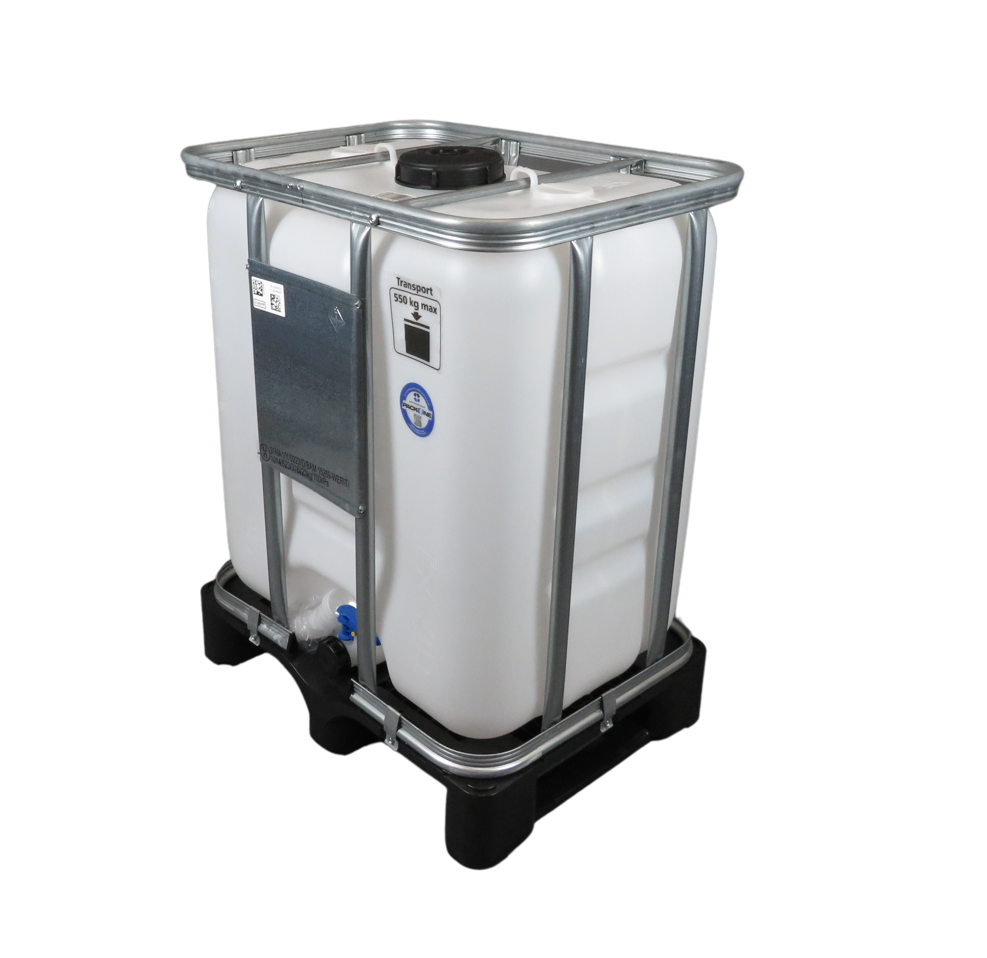 300 L IBC Container, NEU, Kunststoff-Palette, 150/50, UN Zulassung